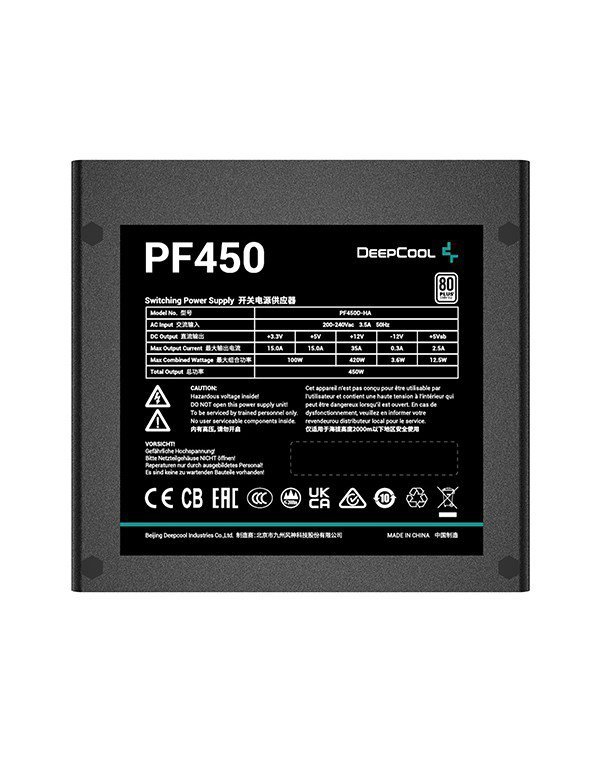 DeepCool PF450 moduł zasilaczy 450 W 20+4 pin ATX ATX Czarny