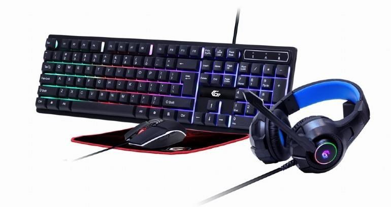 GEMBIRD ZESTAW GAMINGOWY GHOST GGS-UMGL4-02 4W1 KLAWIATURA, MYSZ, PODKŁADKA, SŁUCHAWKI
