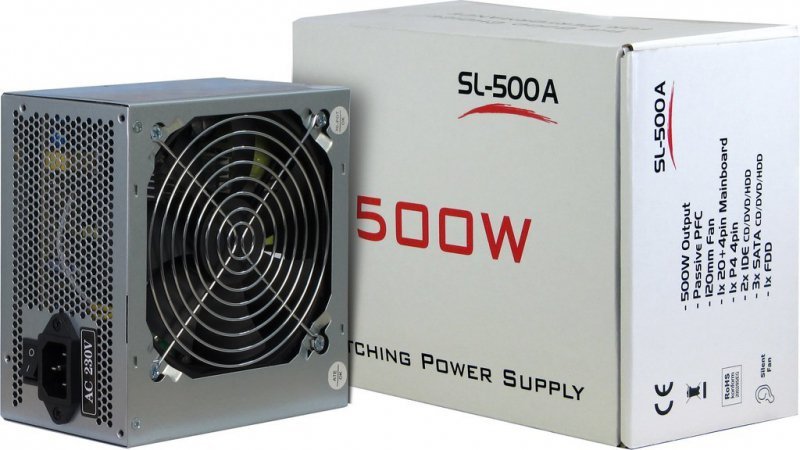 Inter-Tech SL-500A moduł zasilaczy 500 W 20+4 pin ATX ATX Szary