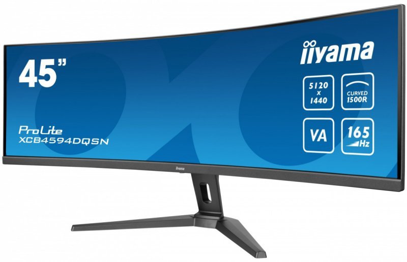 IIYAMA Monitor 44.5 cala XCB4594DQSN-B1 VA,DQHD,165HZ,USB-C-DOCK,RJ45,32:9,1500R,450cd/m2,3000:1,0.8ms,3xUSB,2xHDMI,1xDP,2x3W,Po