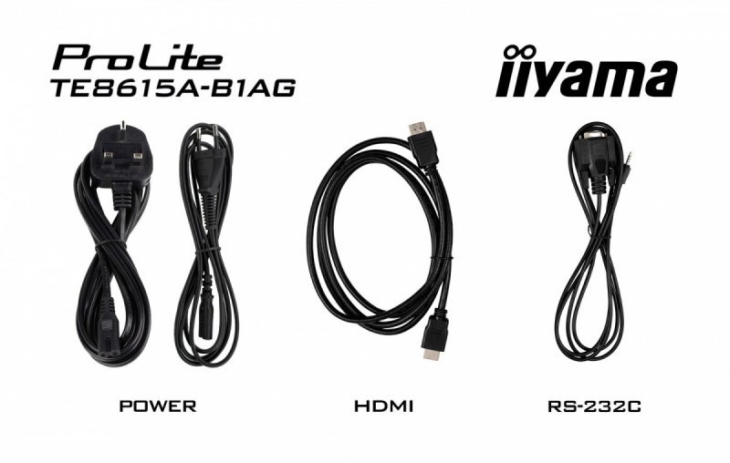 IIYAMA Monitor 86 cali TE8615A-B1AG IPS,4K,40pkt,550cd,DeepContrast-IR+,    HDMI x2,DP,USB-C, 2 x 20W, OPS Slot x1, 5xUSB, 2xRJ4