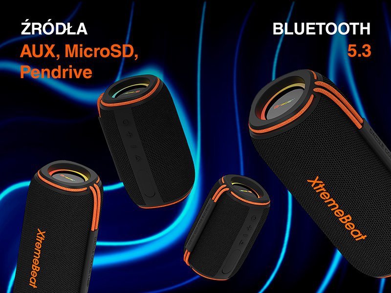Głośniki TRACER XtremeBeat Mid TWS BT RGB BLACK