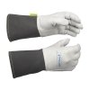 WELDAS-SOFTouch™ rękawica spawalnicza z licowej skóry koziej, mankiet został wykonany z szarego, trudnopalnego materiału 10-1004 (5 PAR)