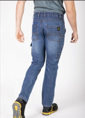 RICA LEWIS WORKWEAR - WYTRZYMAŁE JEANSY ROBOCZE Z WZMOCNIENIAMI KOLAN  CORJE2