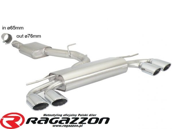 CATBACK tłumik środkowy i końcowy podwójny RAGAZZON EVO LINE sportowy wydech