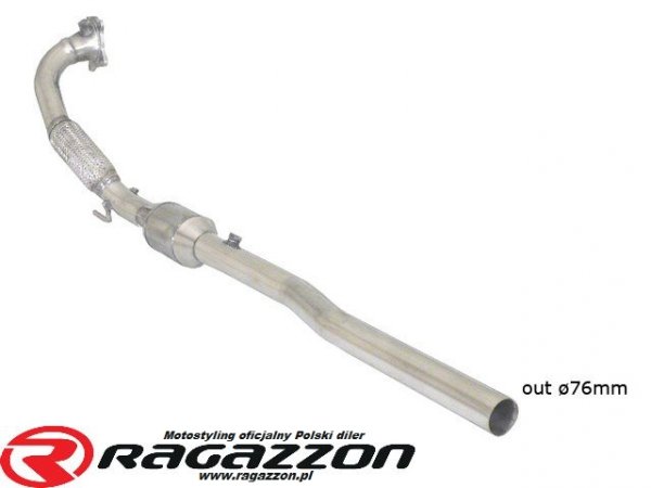 Downpipe + katalizator metaliczny RAGAZZON Volkswagen Golf VI 2.0 GTI TSI ø76mm sportowy wydech