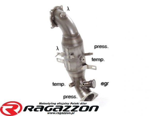 Katalizator metaliczny RAGAZZON sportowy wydech Alfa Romeo Giulia / Stelvio 2.0T od 09/2018 - 2020