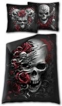 Skulls and Roses - Single Duvet Cover (200x135) Spiral