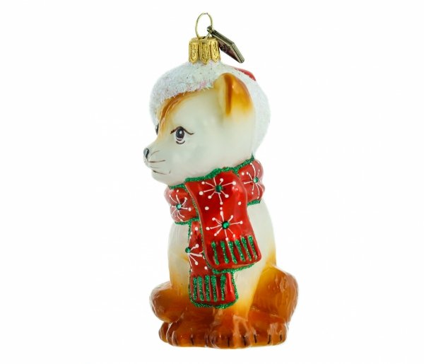 Glass bauble Kitten in a Santa hat 10cm