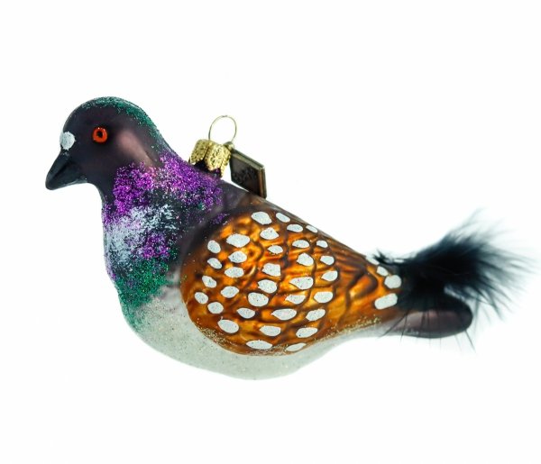 Glass bauble Dove 13cm