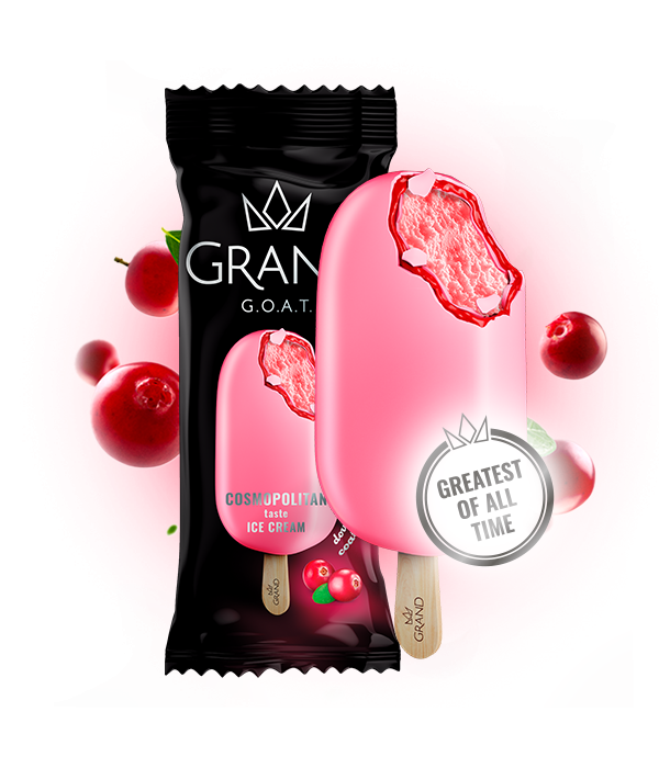 [KORAL] Grand G.O.A.T Cosmopolinat w polewie poziomkowej z sosem zurawinowym 100 ml/20