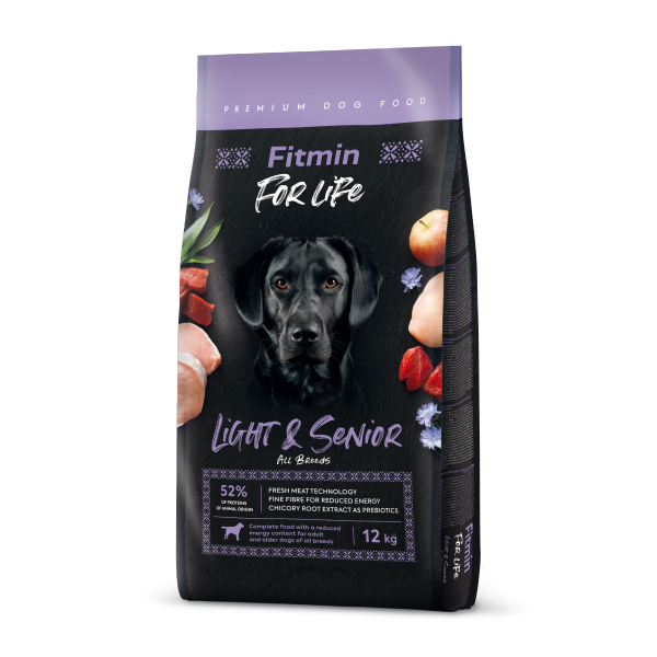 opakowanie suchej karmy Fitmin dog for Life - Light &amp; Senior 12kg