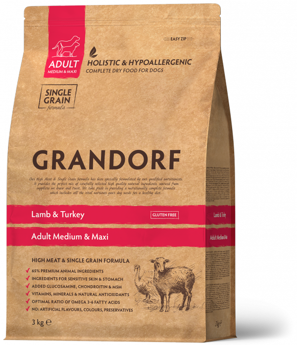 Grandorf Adult Medium Maxi Dog - Lamb &amp; Turkey 3kg