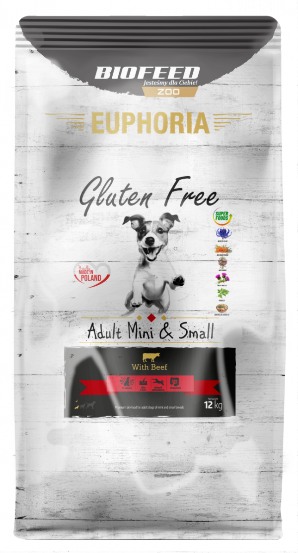 Biofeed Euphoria Adult Mini &amp; Small Dog with Beef 12kg.