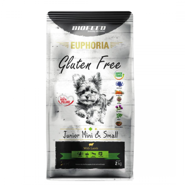 opakowanie karmy Biofeed Euphoria Junior Mini &amp; Small Dog with Lamb 2kg.