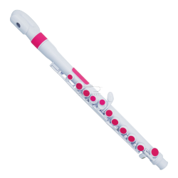 NUVO jFlute flet dziecięcy, nowy typ główki,, biało-różowy, w stroju C, zestaw standard z futerałem