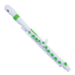 NUVO jFlute flet dziecięcy, nowy typ główki, biało-zielony, w stroju C, zestaw standard z futerałem