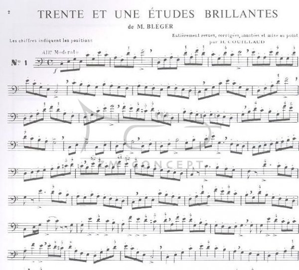 Couillaud Henri: Trente et Une Etudes Brillantes -Trombone a Coulisse (puzon suwakowy)