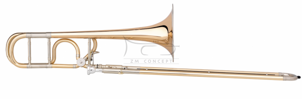 B&amp;S puzon tenorowy Bb/F Meistersinger MS14N-1-0, lakierowany z futerałem