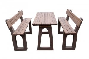 Stół z ławkami, zestaw betonowy BASIA ZO 