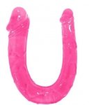 PODWÓJNE DILDO REALISTIC HEADS JELLY PINK 28 CM MOKKO TOYS