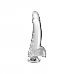 King Cock Transparentne Dildo Clear 7,5 with Balls