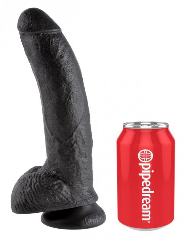 King Cock 9&quot; Cock with Balls Black