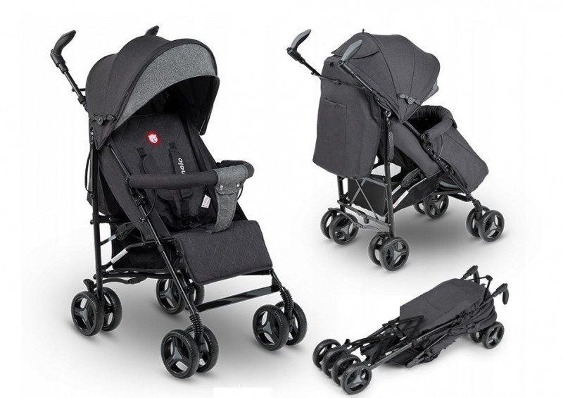 Lionelo Wózek Spacerowy Irma Czarny Ciemny Szary Wózki Dziecięce