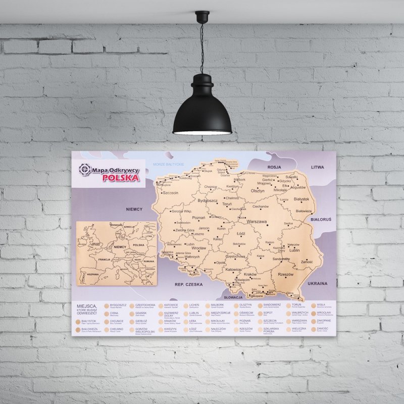 Mapa Zdrapka Odkrywcy - Polska