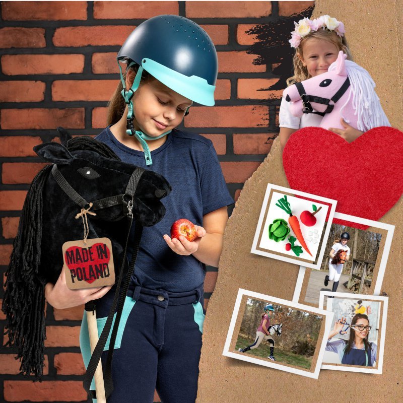 Hobby Horse Skippi - koń na kiju - Czarny
