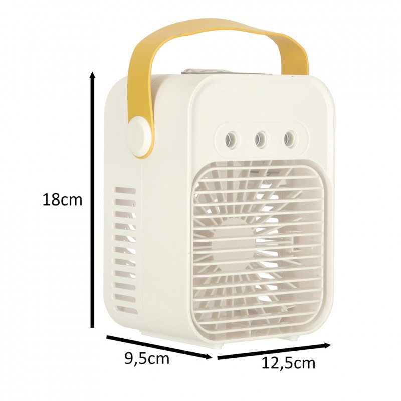 Klimatyzator klimator przenośny wentylator biurkowy nawilżacz 3w1 USB biały