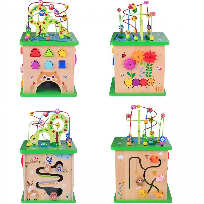 TOOKY TOY Kostka Edukacyjna Sorter Labirynt Przeplatanka Zwierzątka