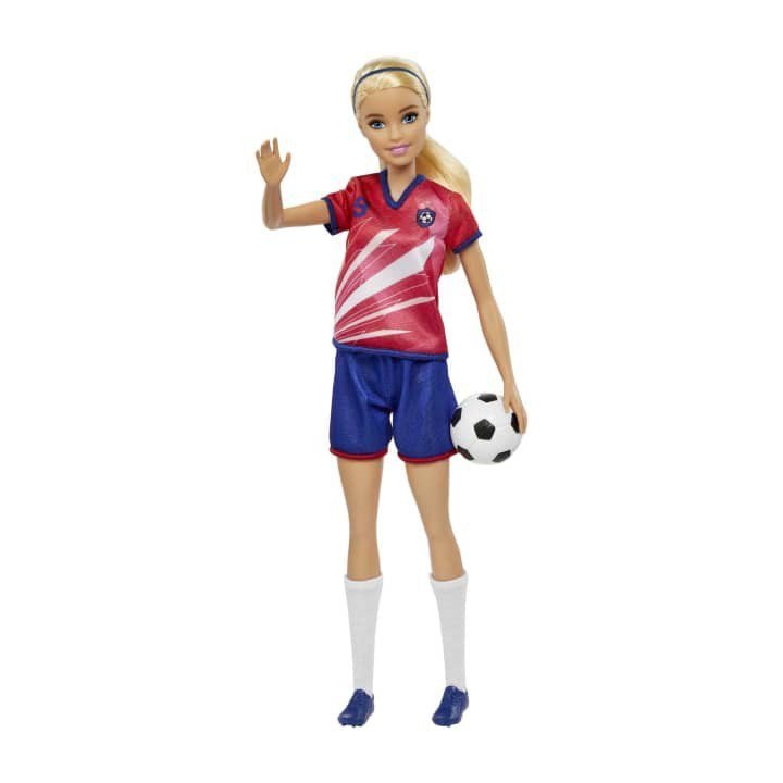 Mattel Lalka Barbie Piłkarka czerwona koszulka