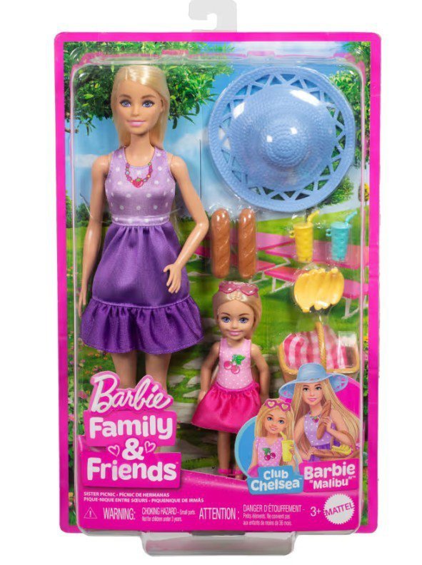 Mattel Lalka Barbie Rodzina i przyjaciele siostry na pikniku