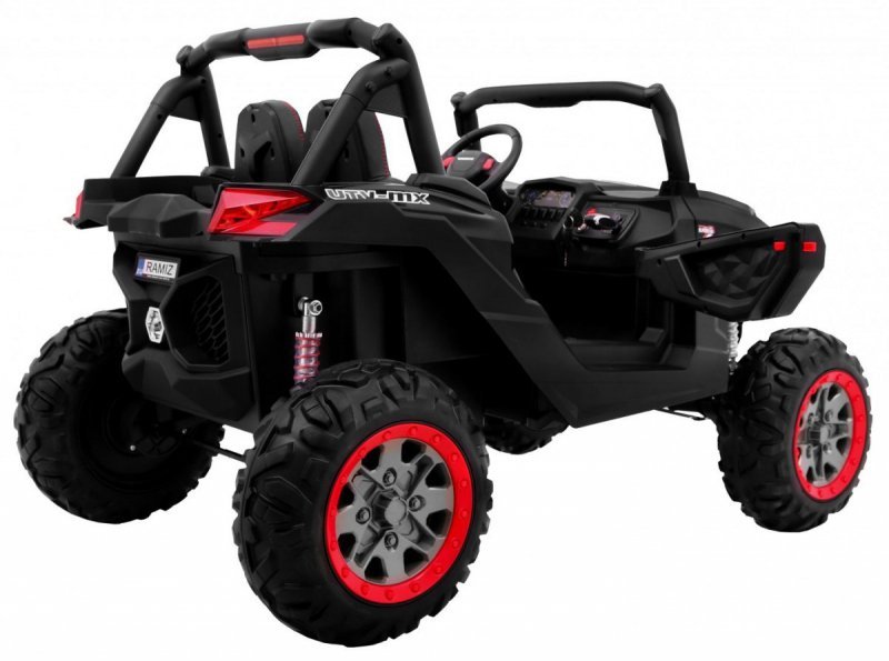 Buggy SuperStar dla dzieci Czarny + MP4 + Napęd 4x4 + Pilot + Bagażnik + LED + Blokada drzwi
