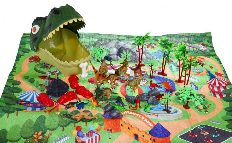 Zestaw figurek &quot;Świat dinozaurów&quot; dla dzieci 3+ Głowa dinozaura + mata krajobrazowa