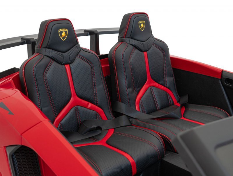 Auto Lamborghini Aventador SV na akumulator dla 2 dzieci Czerwony + Pilot 2,4 GHz + Pianka EVA + Audio LED