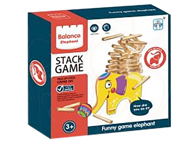 Edukacyjna gra zręcznościowa &quot;Stack Game&quot;, Zbuduj wieżę, Układanka, Klocki + Słoń