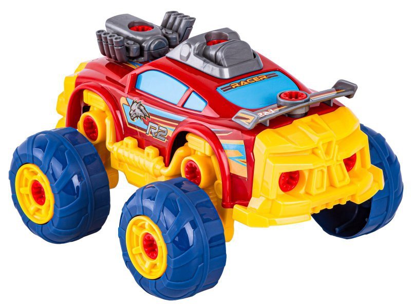 Sportowy, Terenowy Samochód do rozkręcania i skręcania 3w1 TUNING + Wkrętarka Monster Truck