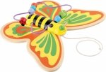 SMALL FOOT Pull-along Toy and Bead Chaser Butterfly - motylek na kółkach do ciągnięcia
