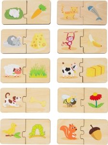 SMALL FOOT Feeding Animals Wooden Puzzle Learning Game - puzzle drewniane Nakarm Zwierzątko