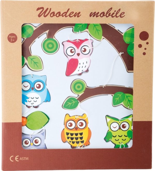 SMALL FOOT Owl Mobile - karuzela z kolorowymi sowami