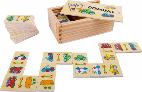 SMALL FOOT gra Domino drewniane (obrazki pojazdy)