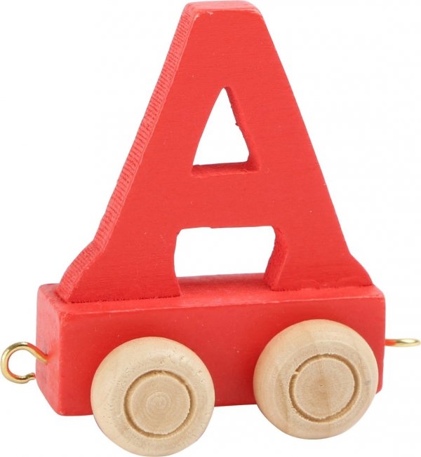 Dekoracja SMALL FOOT wagon do lokomotywy z literą A (kolor czerwony)