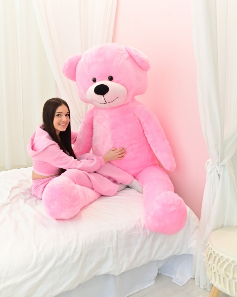 DUŻY MIŚ PLUSZOWY 220cm PLUSZAK MASKOTKA GIGANT - RÓŻOWY