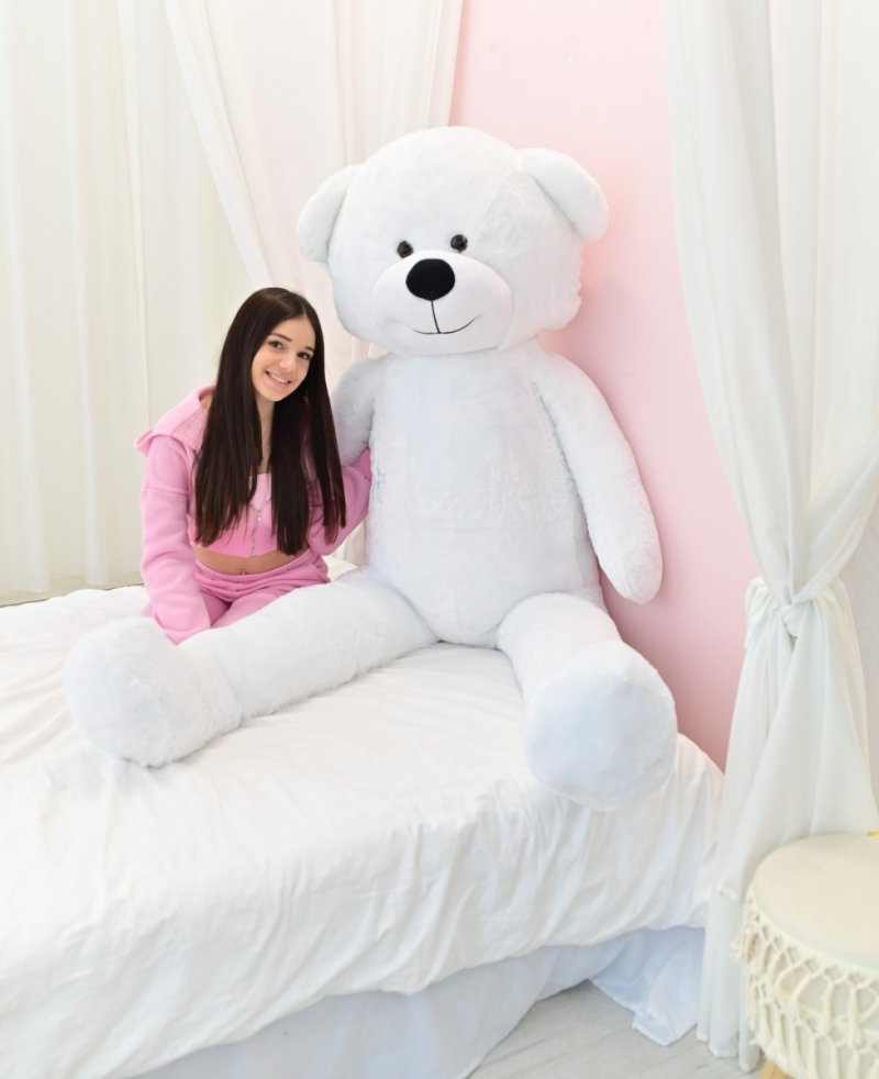 DUŻY MIŚ PLUSZOWY 220cm PLUSZAK MASKOTKA GIGANT - BIAŁY