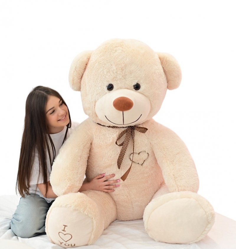 DUŻY MIŚ PLUSZOWY MASKOTKA GIGANT 190 cm BEŻOWY