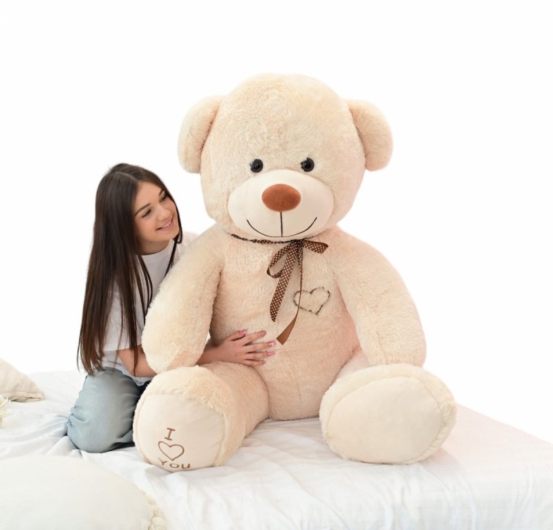 DUŻY MIŚ PLUSZOWY MASKOTKA GIGANT 190 cm BEŻOWY