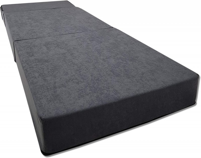 MATERAC TURYSTYCZNY SKŁADANY FOTEL 200x70x15cm - 2 w 1 SZARY