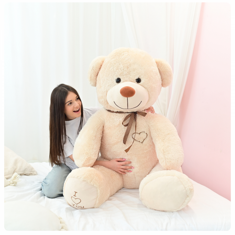 DUŻY MIŚ PLUSZOWY MASKOTKA GIGANT 190 cm BEŻOWY